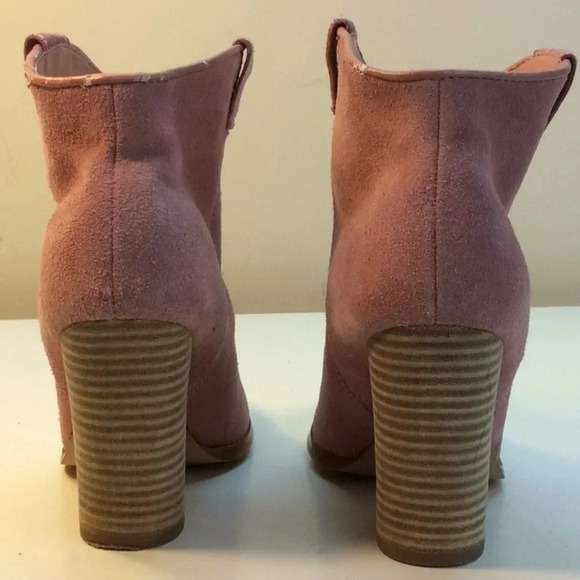 Colin Stuart Pink Suede Booties Size 7 - Picture 4 of 9